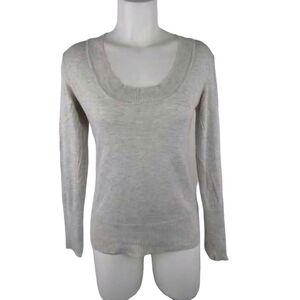 Attention Light Gray Scoop Neck Sweater